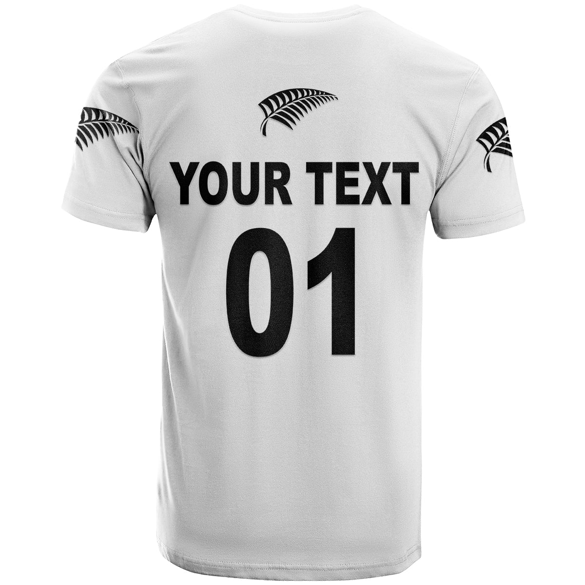 (Custom Personalised) New Zealand Cricket T Shirt Silver Fern Unique - White - Vibe Hoodie Shop