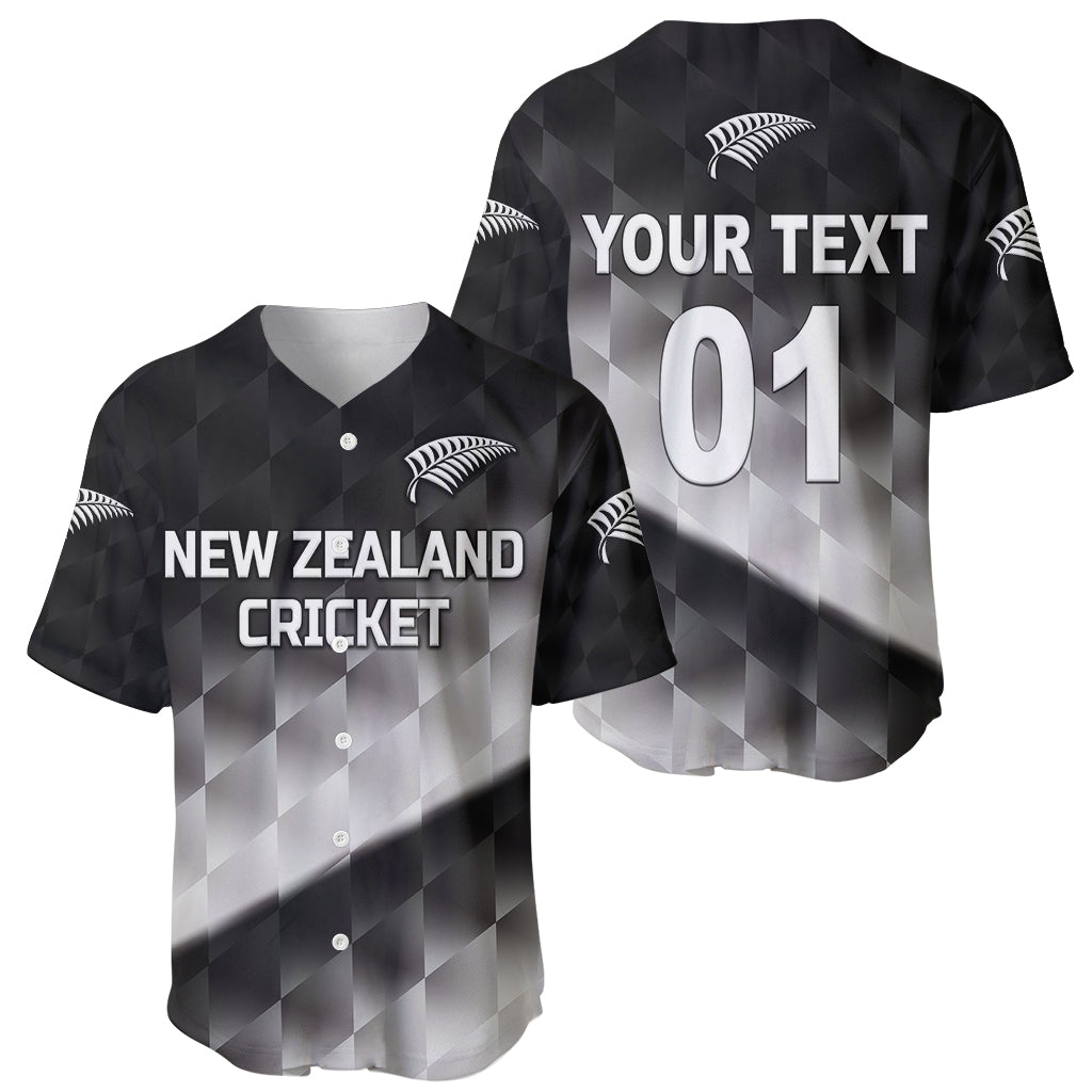 (Custom Personalised) New Zealand Cricket Baseball Jersey Silver Fern Unique - Gradient - Vibe Hoodie Shop