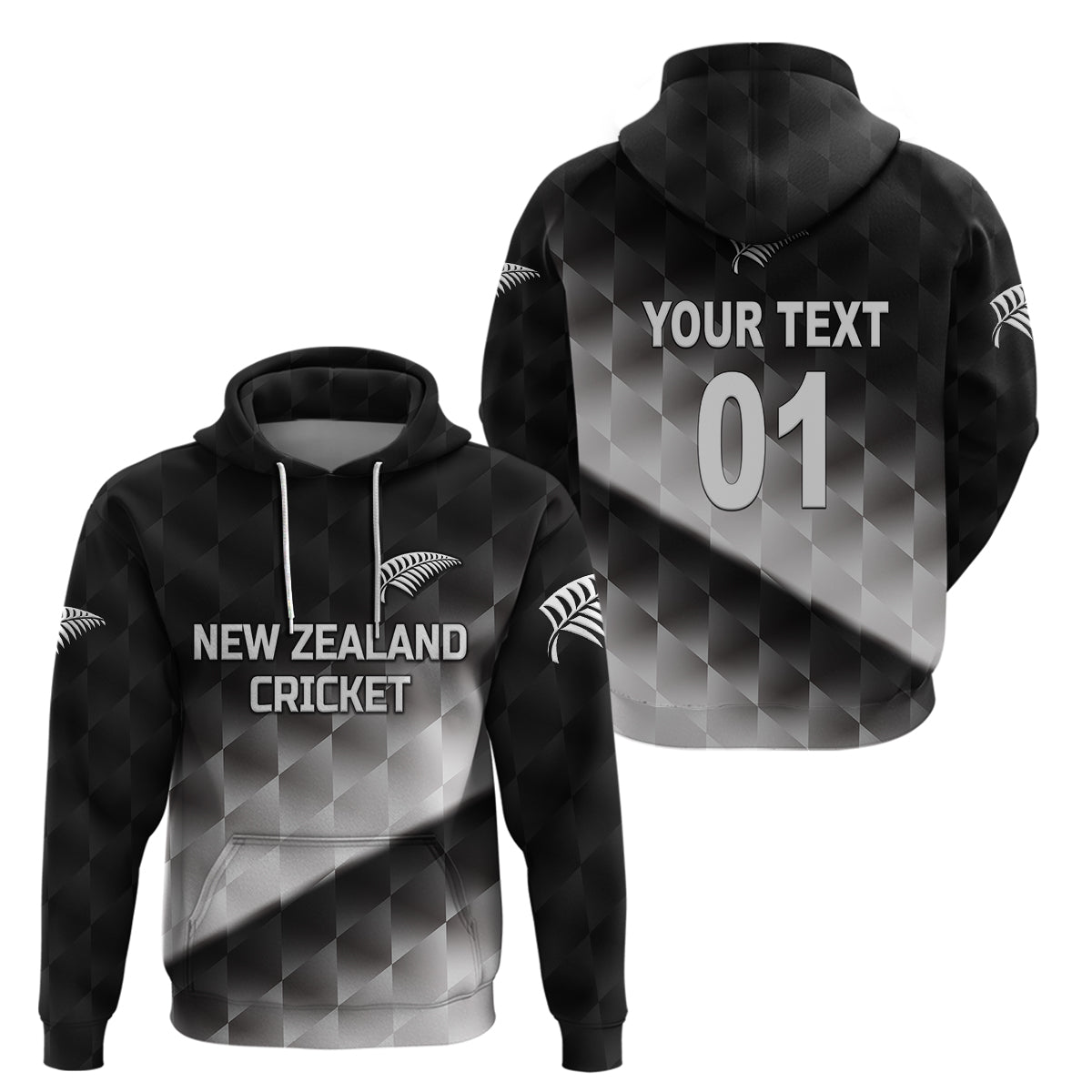 (Custom Personalised) New Zealand Cricket Hoodie Silver Fern Unique - Gradient LT8 - Vibe Hoodie Shop