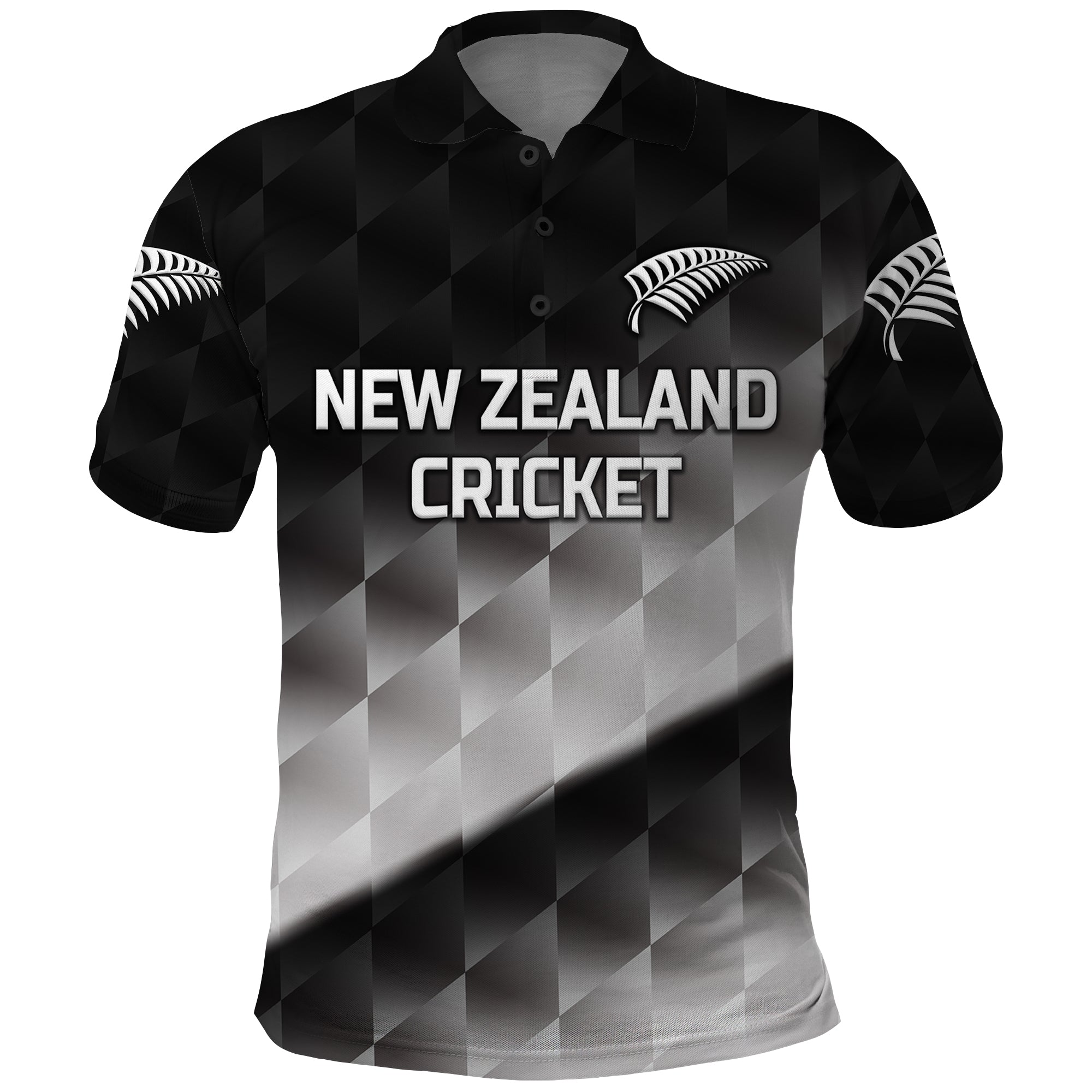 (Custom Personalised) New Zealand Cricket Polo Shirt Silver Fern Unique - Gradient - Vibe Hoodie Shop