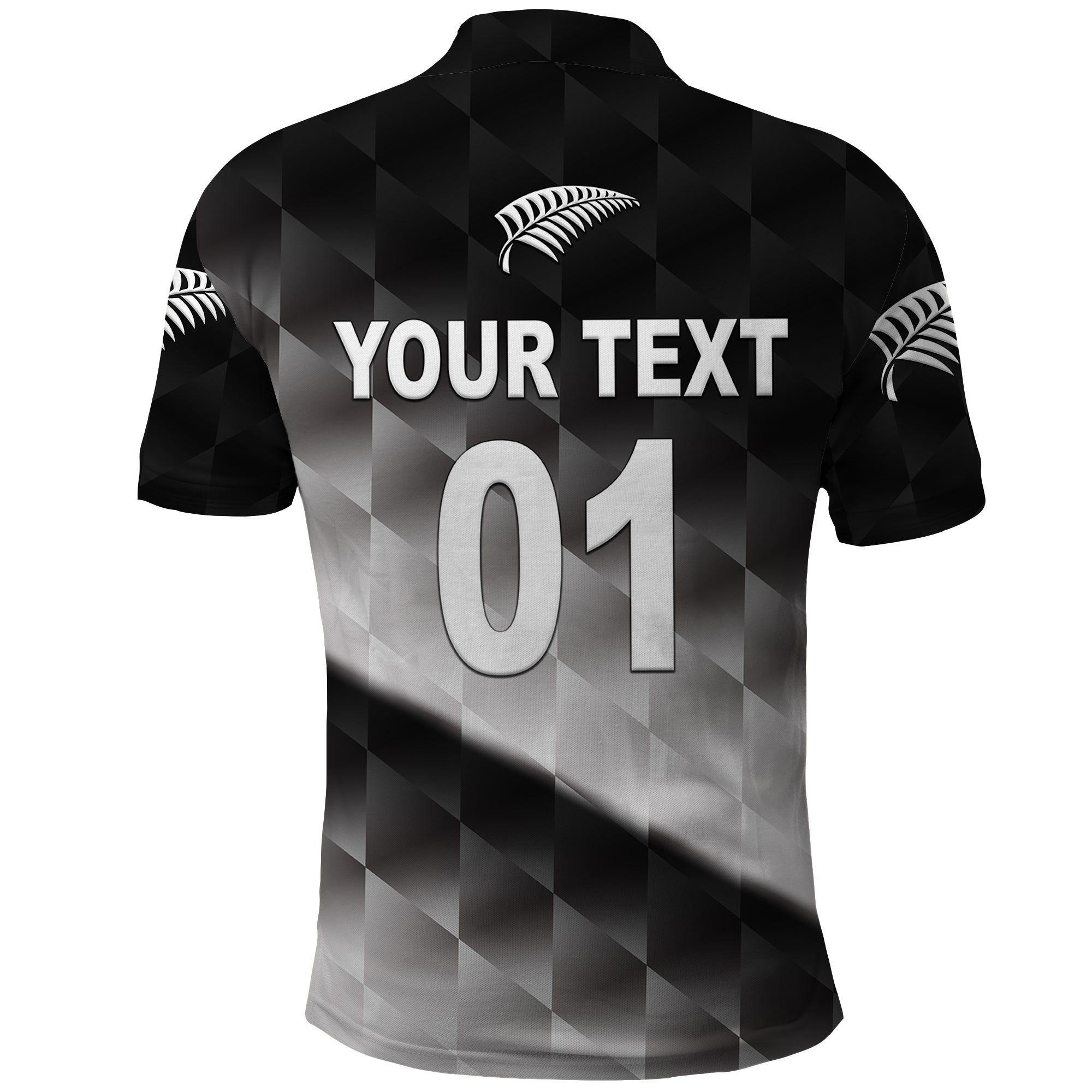 (Custom Personalised) New Zealand Cricket Polo Shirt Silver Fern Unique - Gradient - Vibe Hoodie Shop