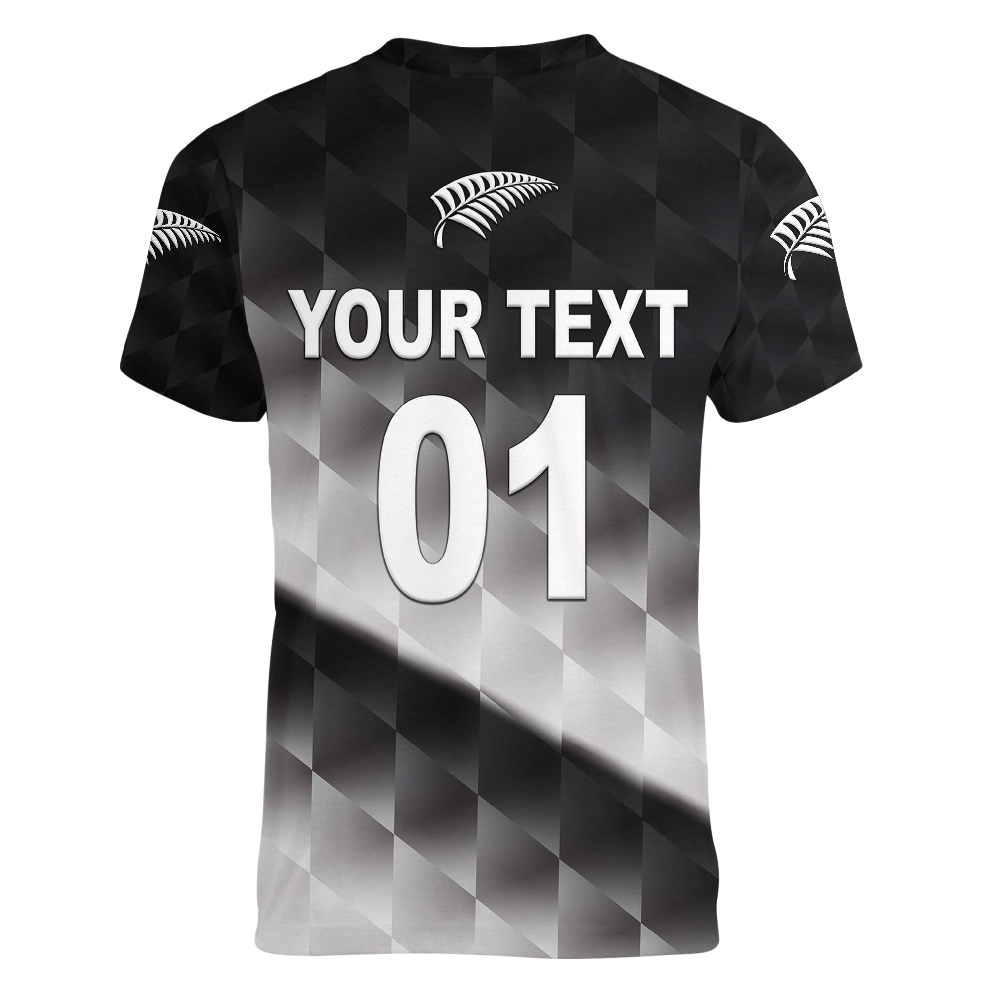 (Custom Personalised) New Zealand Cricket Women V Neck T Shirt Silver Fern Unique - Gradient - Vibe Hoodie Shop