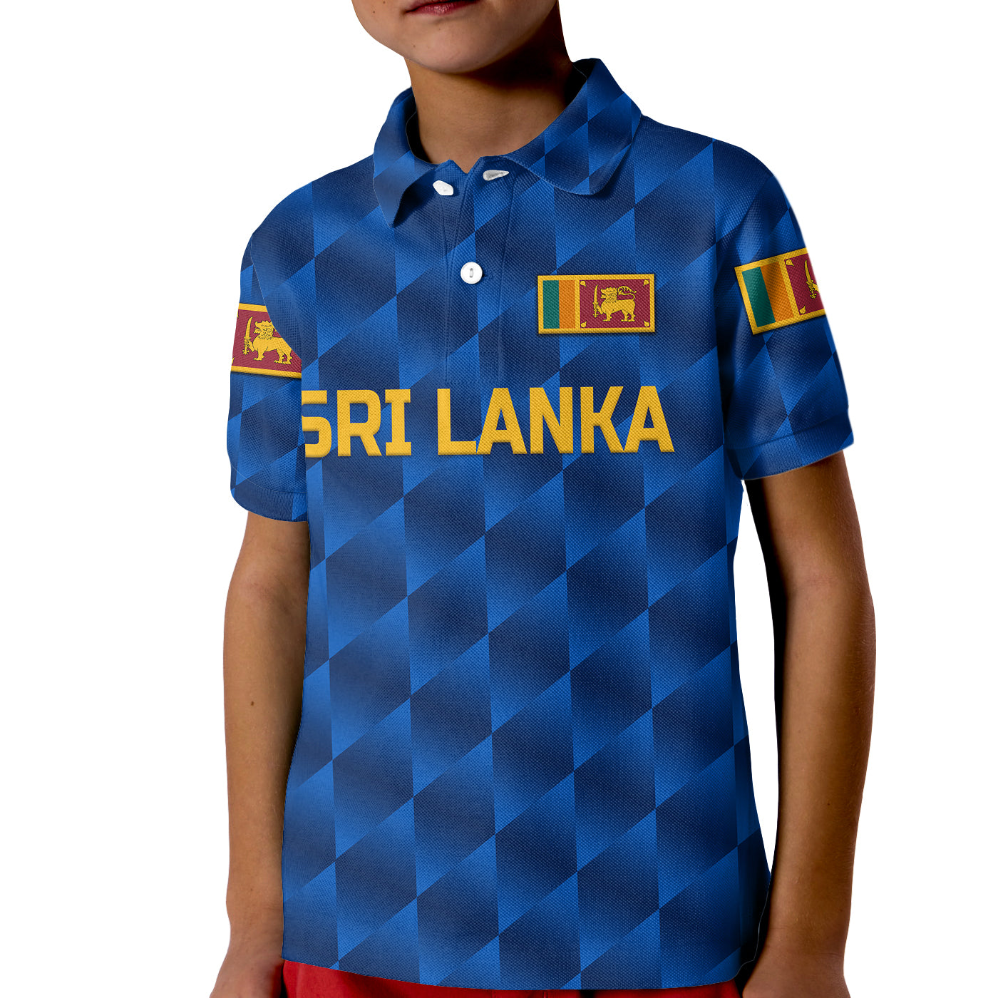 (Custom Personalised) Sri Lanka Cricket Kid Polo Shirt The Lions Unique - Blue - Vibe Hoodie Shop