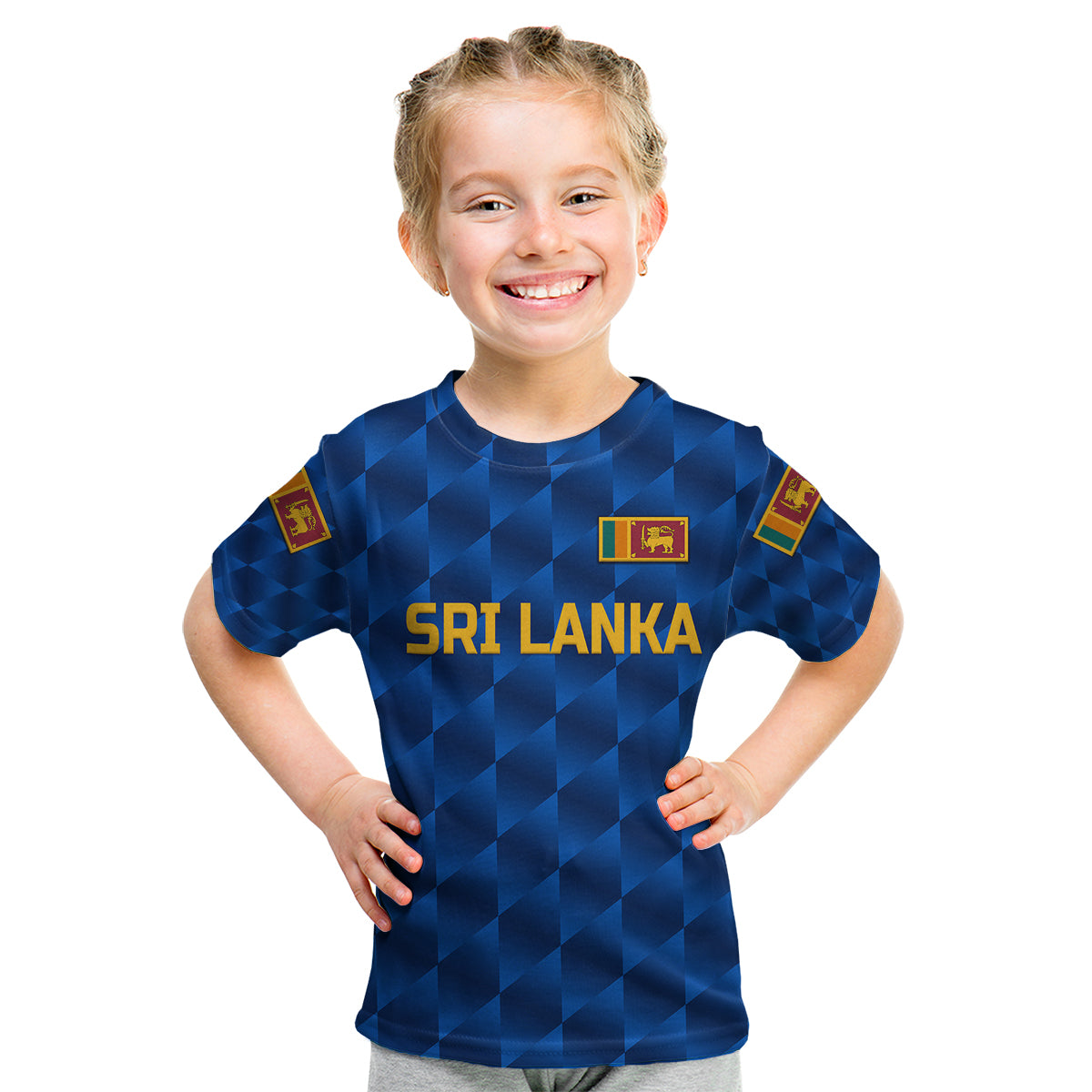 (Custom Personalised) Sri Lanka Cricket Kid T Shirt The Lions Unique - Blue - Vibe Hoodie Shop