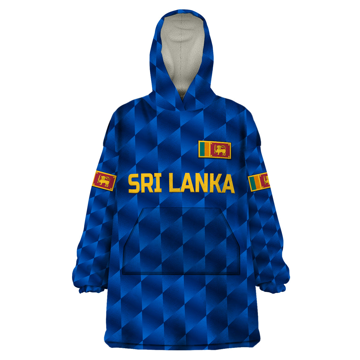 (Custom Personalised) Sri Lanka Cricket Wearable Blanket Hoodie The Lions Unique - Blue - Vibe Hoodie Shop