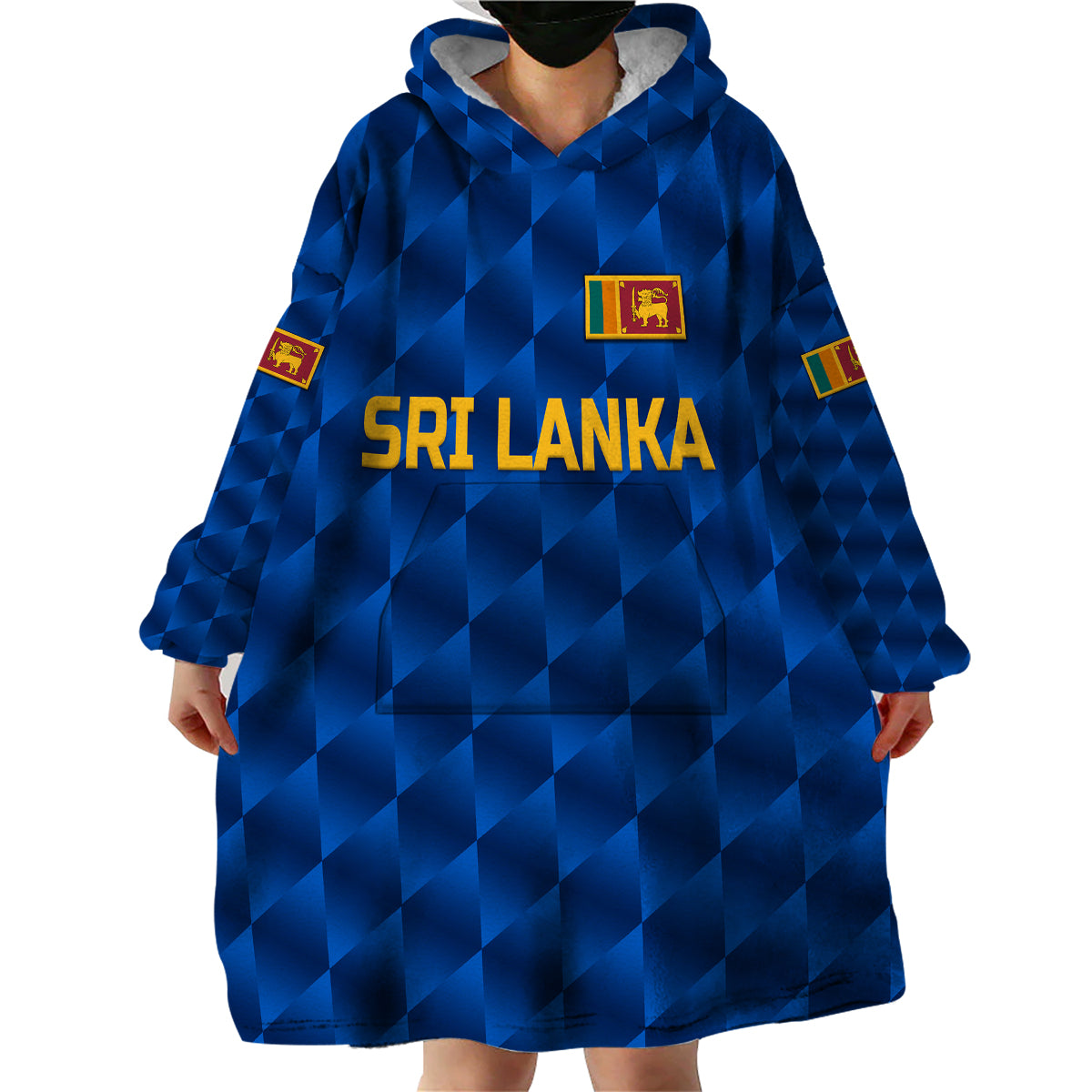 (Custom Personalised) Sri Lanka Cricket Wearable Blanket Hoodie The Lions Unique - Blue - Vibe Hoodie Shop