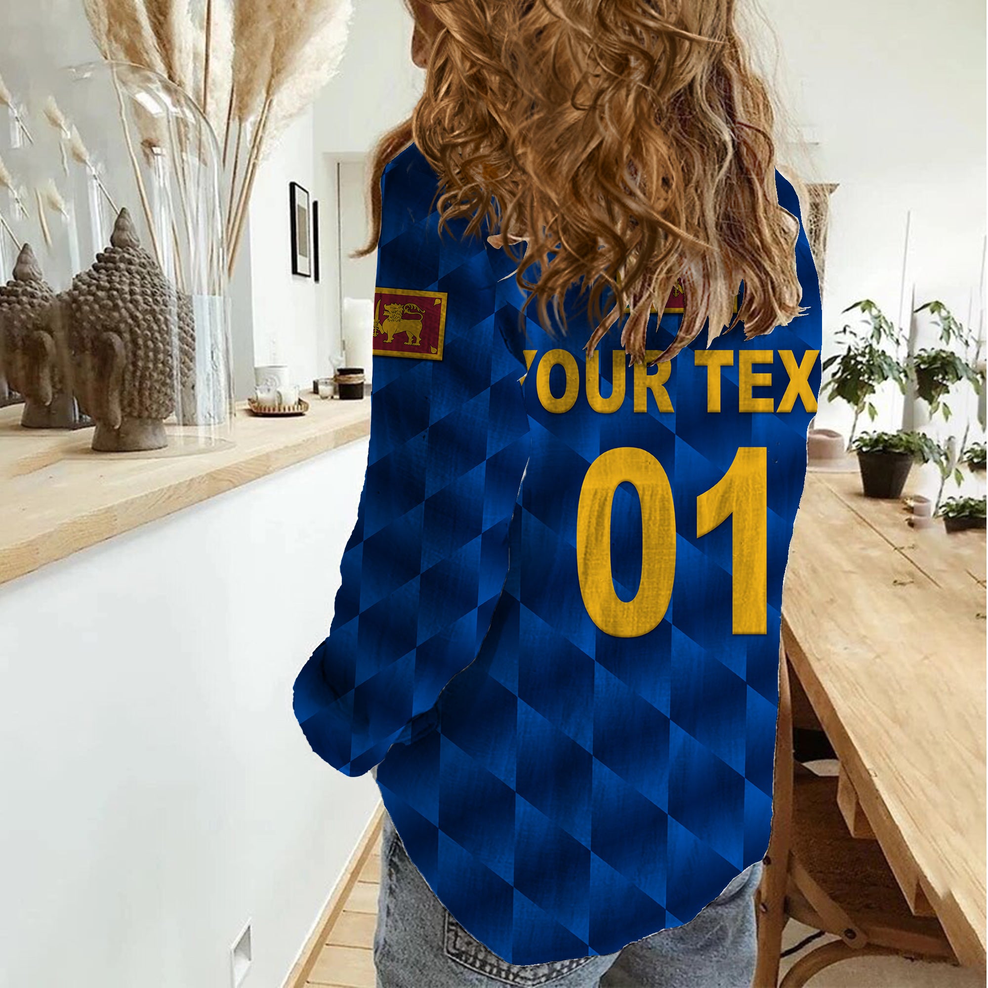 (Custom Personalised) Sri Lanka Cricket Women Casual Shirt The Lions Unique - Blue - Vibe Hoodie Shop