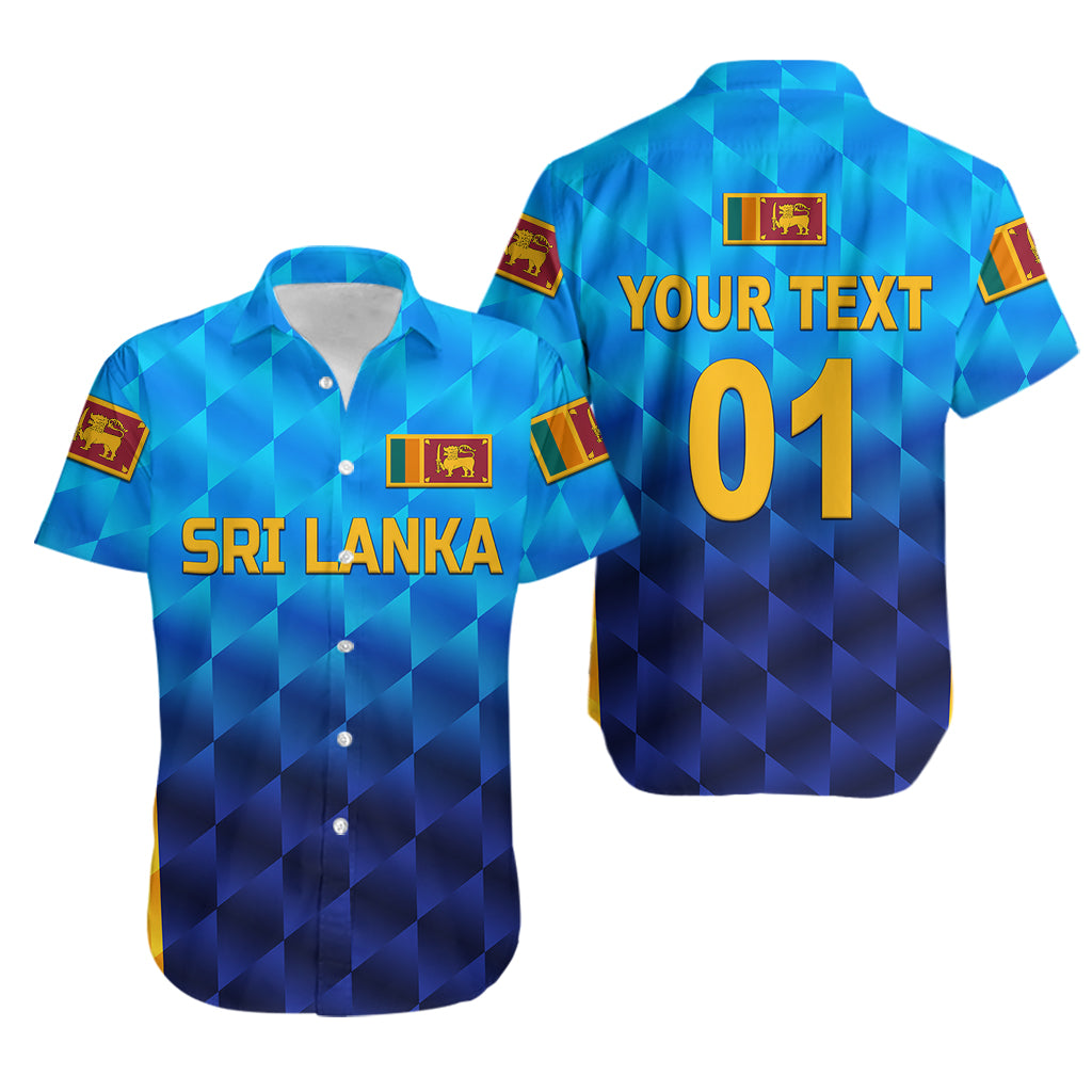 (Custom Personalised) Sri Lanka Cricket Hawaiian Shirt The Lions Unique - Gradient Blue - Vibe Hoodie Shop
