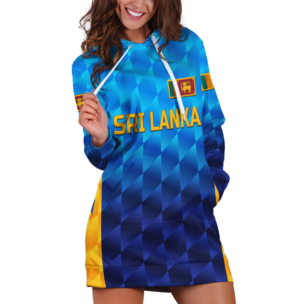 (Custom Personalised) Sri Lanka Cricket Hoodie Dress The Lions Unique - Gradient Blue - Vibe Hoodie Shop