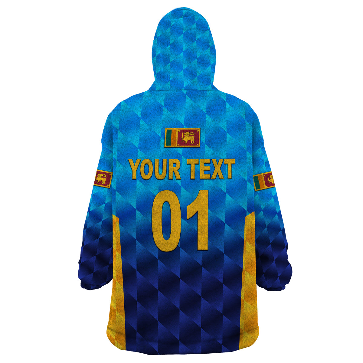 (Custom Personalised) Sri Lanka Cricket Wearable Blanket Hoodie The Lions Unique - Gradient Blue - Vibe Hoodie Shop