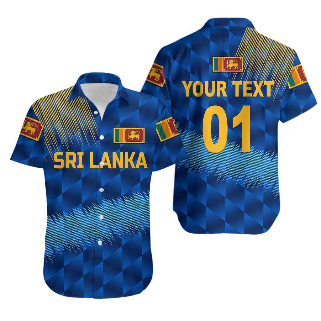 (Custom Personalised) Sri Lanka Cricket Hawaiian Shirt The Lions Special - Blue - Vibe Hoodie Shop