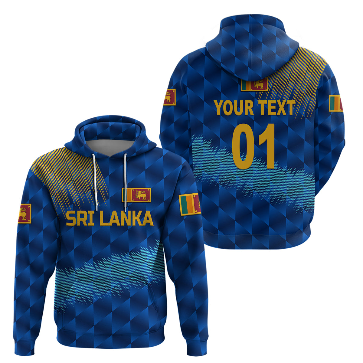 (Custom Personalised) Sri Lanka Cricket Hoodie The Lions Special - Blue LT8 - Vibe Hoodie Shop