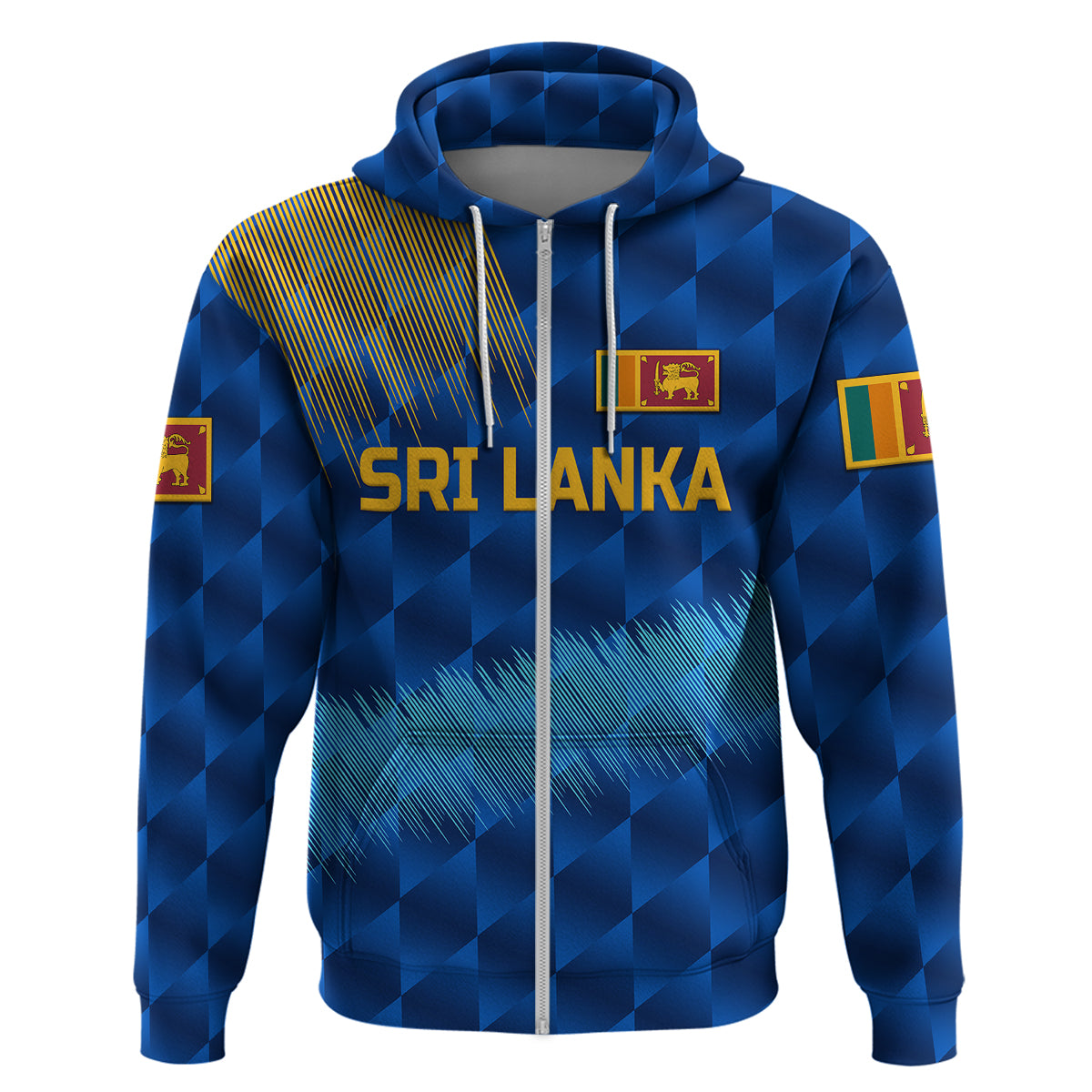 (Custom Personalised) Sri Lanka Cricket Hoodie The Lions Special - Blue LT8 - Vibe Hoodie Shop