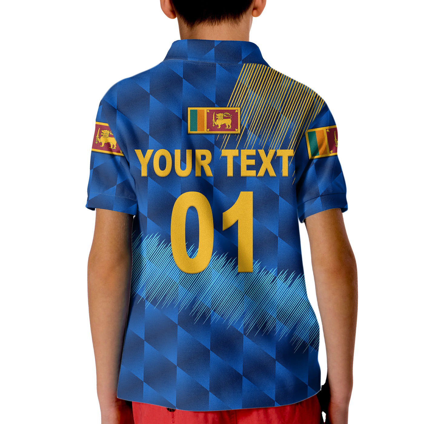 (Custom Personalised) Sri Lanka Cricket Kid Polo Shirt The Lions Special - Blue - Vibe Hoodie Shop