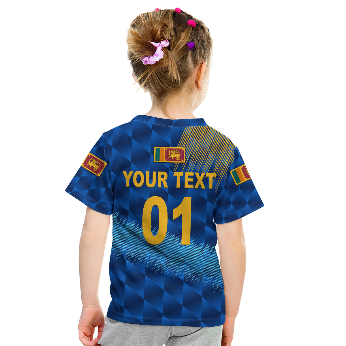 (Custom Personalised) Sri Lanka Cricket Kid T Shirt The Lions Special - Blue - Vibe Hoodie Shop