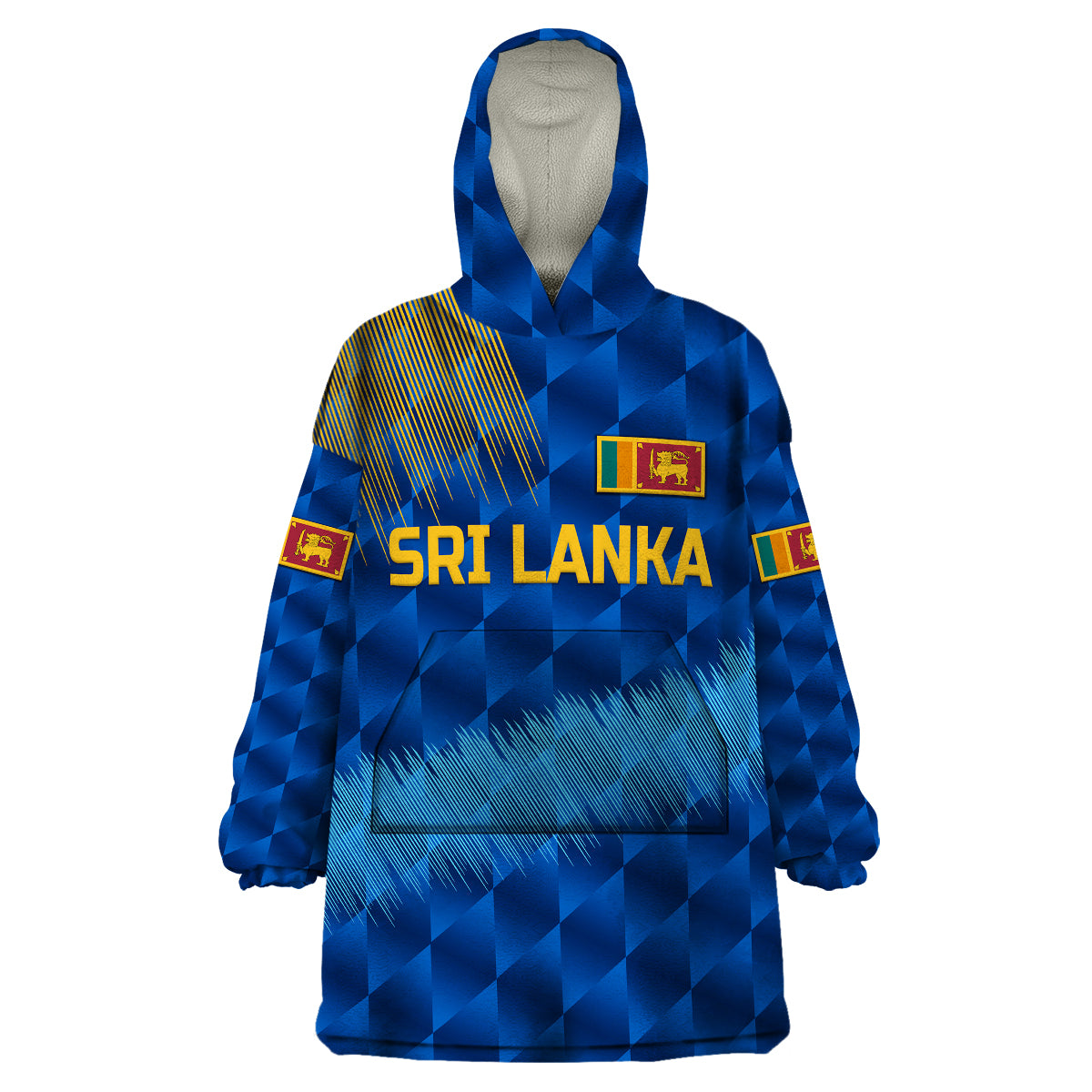 (Custom Personalised) Sri Lanka Cricket Wearable Blanket Hoodie The Lions Special - Blue - Vibe Hoodie Shop