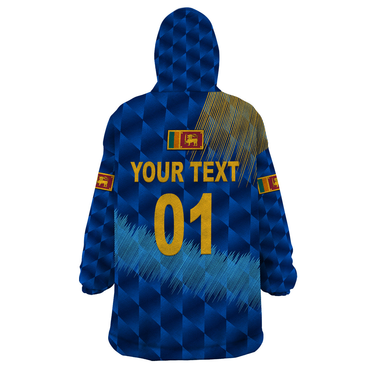 (Custom Personalised) Sri Lanka Cricket Wearable Blanket Hoodie The Lions Special - Blue - Vibe Hoodie Shop