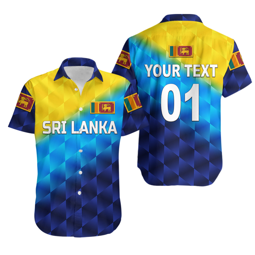 (Custom Personalised) Sri Lanka Cricket Hawaiian Shirt The Lions Special - Gradient Blue - Vibe Hoodie Shop