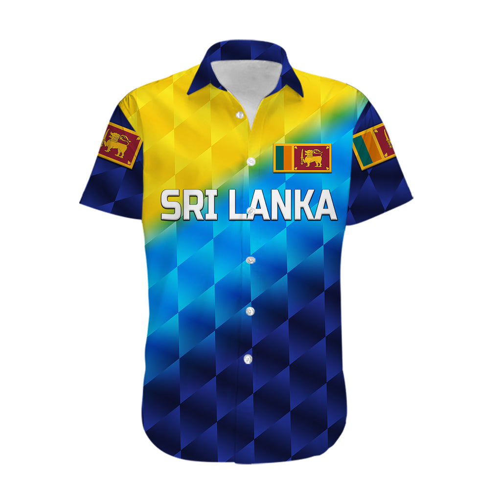 (Custom Personalised) Sri Lanka Cricket Hawaiian Shirt The Lions Special - Gradient Blue - Vibe Hoodie Shop