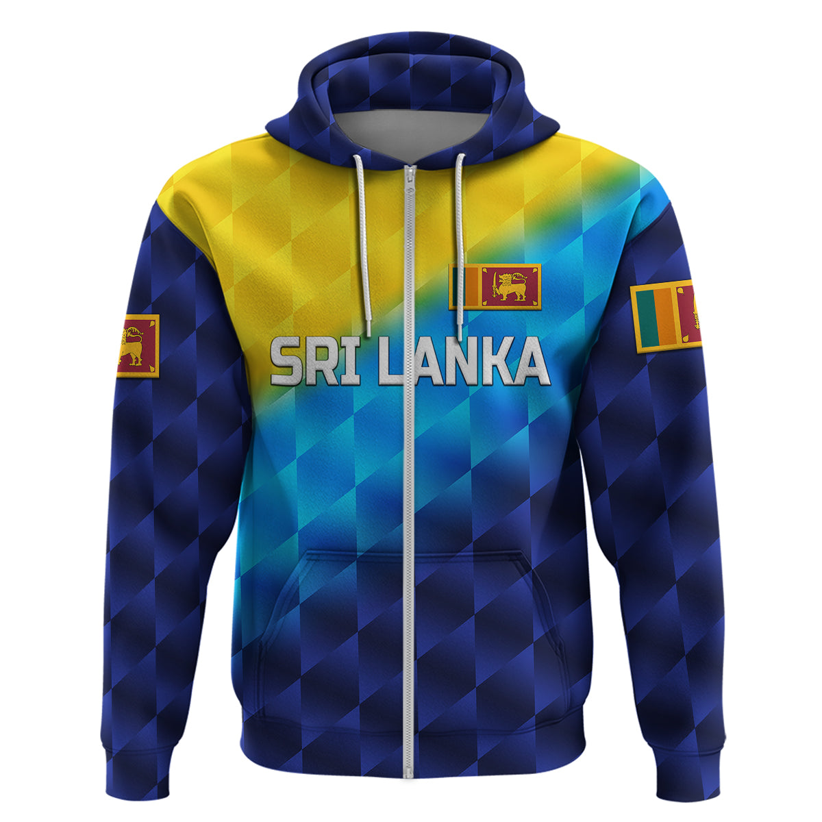 (Custom Personalised) Sri Lanka Cricket Hoodie The Lions Special - Gradient Blue LT8 - Vibe Hoodie Shop