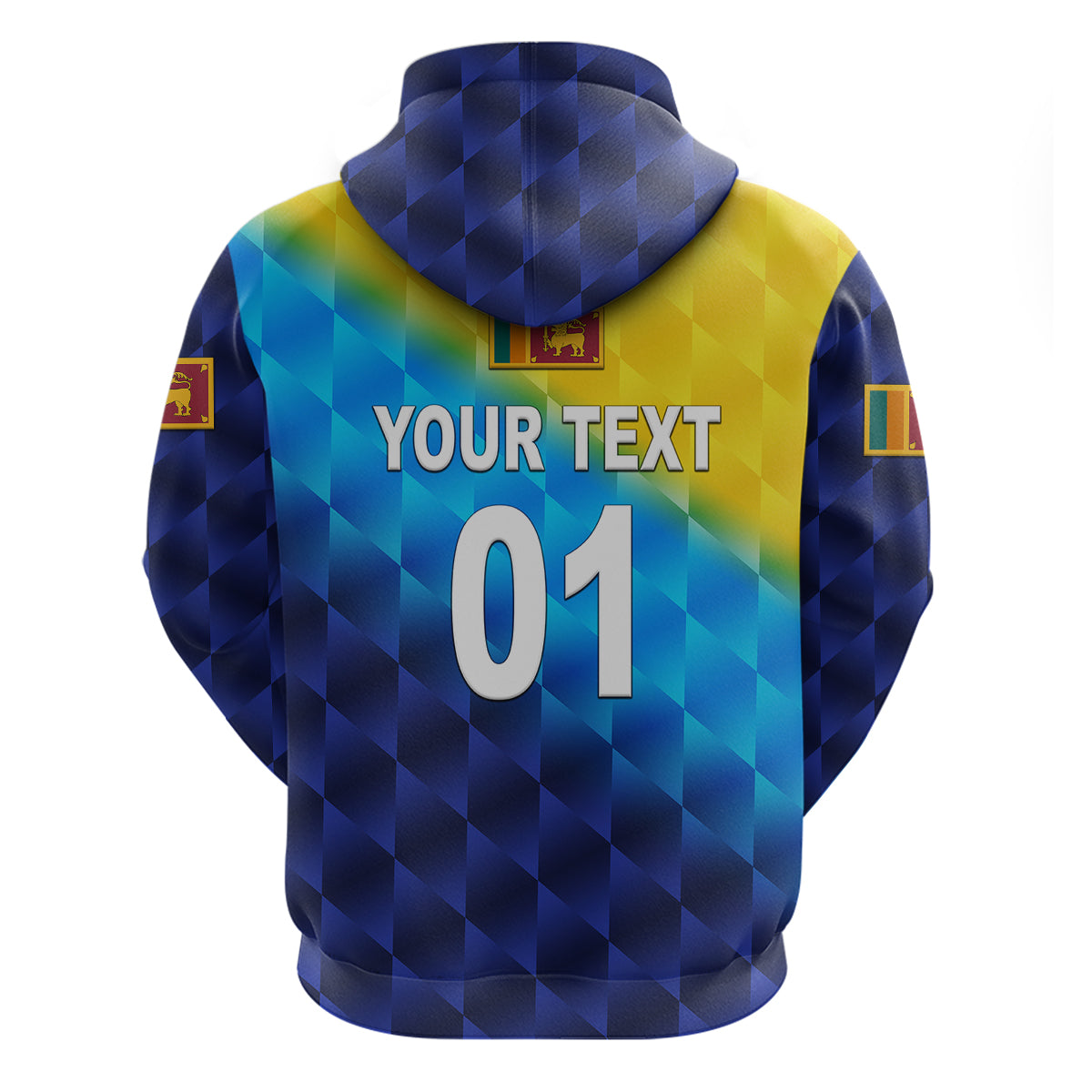 (Custom Personalised) Sri Lanka Cricket Hoodie The Lions Special - Gradient Blue LT8 - Vibe Hoodie Shop