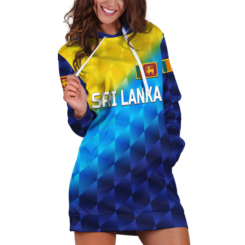 (Custom Personalised) Sri Lanka Cricket Hoodie Dress The Lions Special - Gradient Blue - Vibe Hoodie Shop