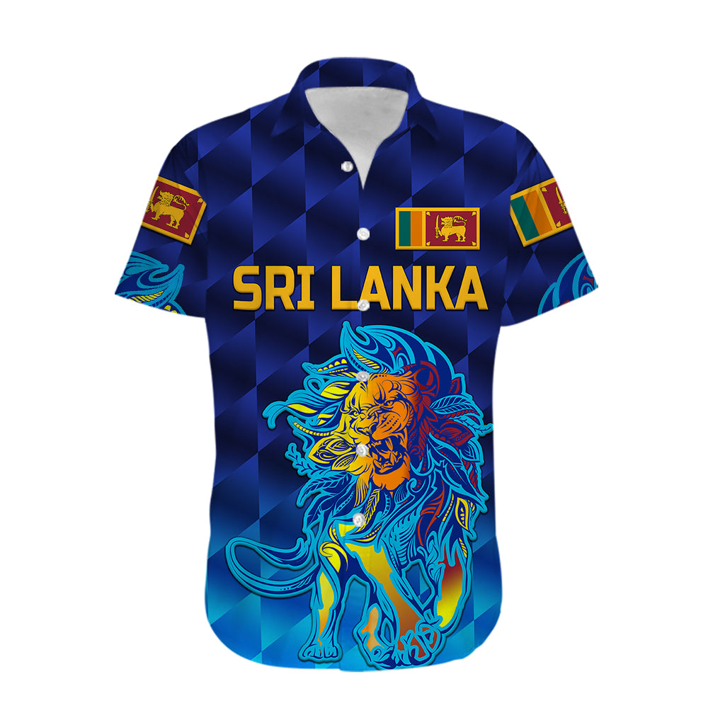 (Custom Personalised) Sri Lanka Cricket Hawaiian Shirt The Lions Pride Version - Blue - Vibe Hoodie Shop