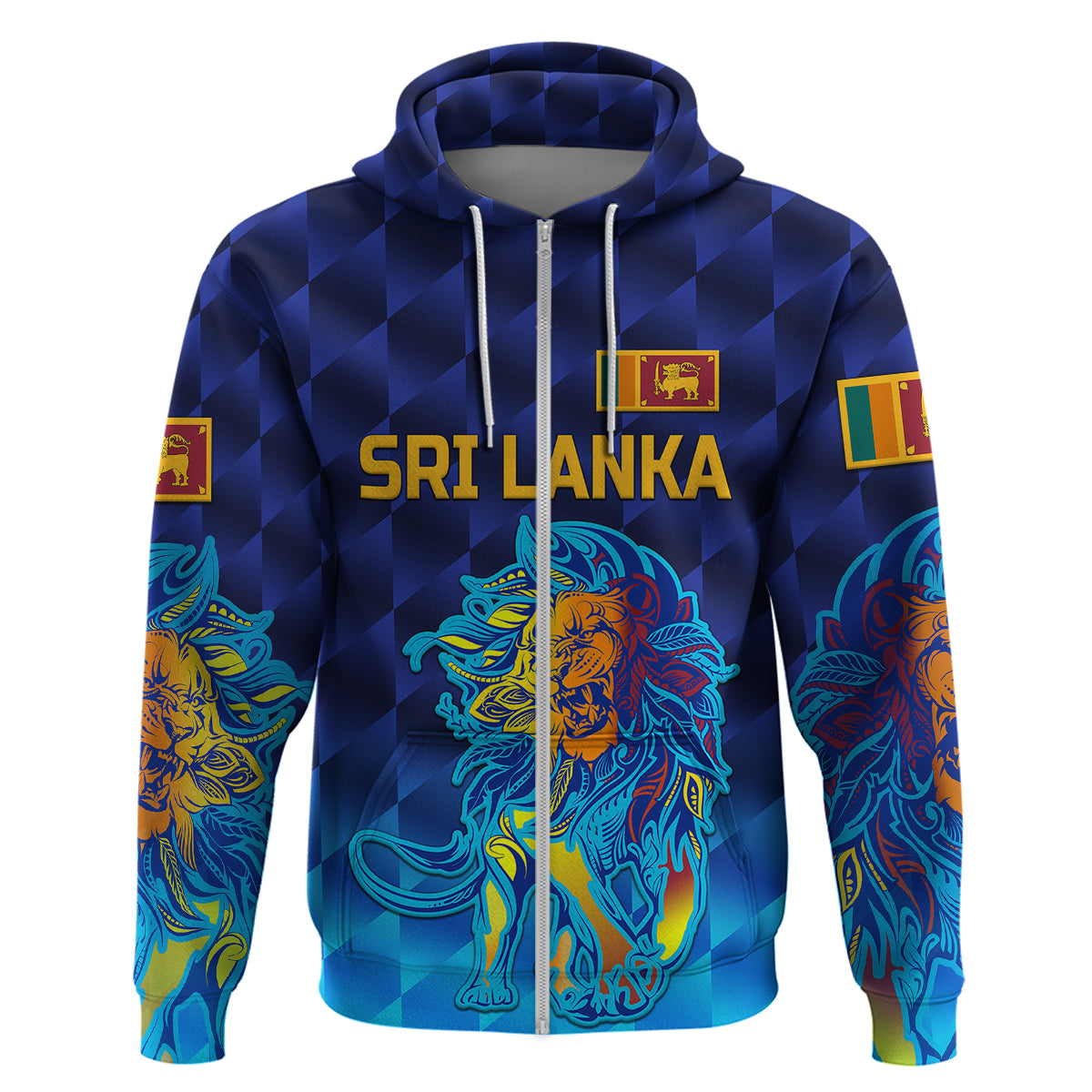 (Custom Personalised) Sri Lanka Cricket Hoodie The Lions Pride Version - Blue LT8 - Vibe Hoodie Shop