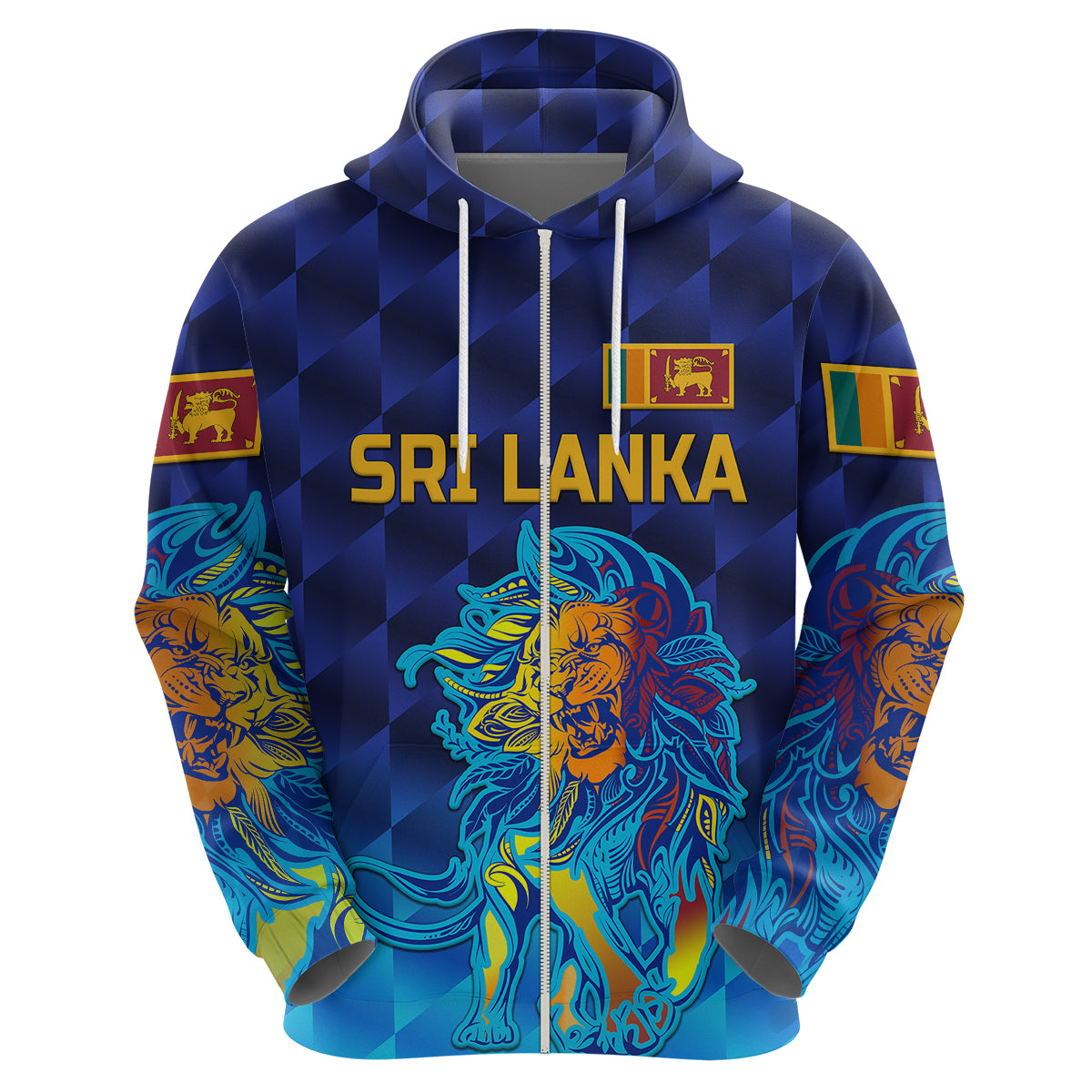 (Custom Personalised) Sri Lanka Cricket Hoodie The Lions Pride Version - Blue LT8 - Vibe Hoodie Shop