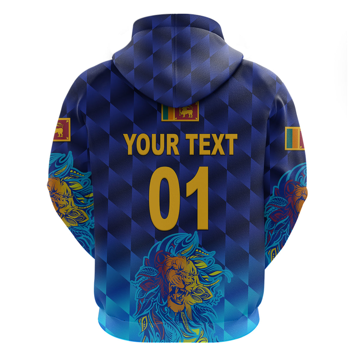 (Custom Personalised) Sri Lanka Cricket Hoodie The Lions Pride Version - Blue LT8 - Vibe Hoodie Shop