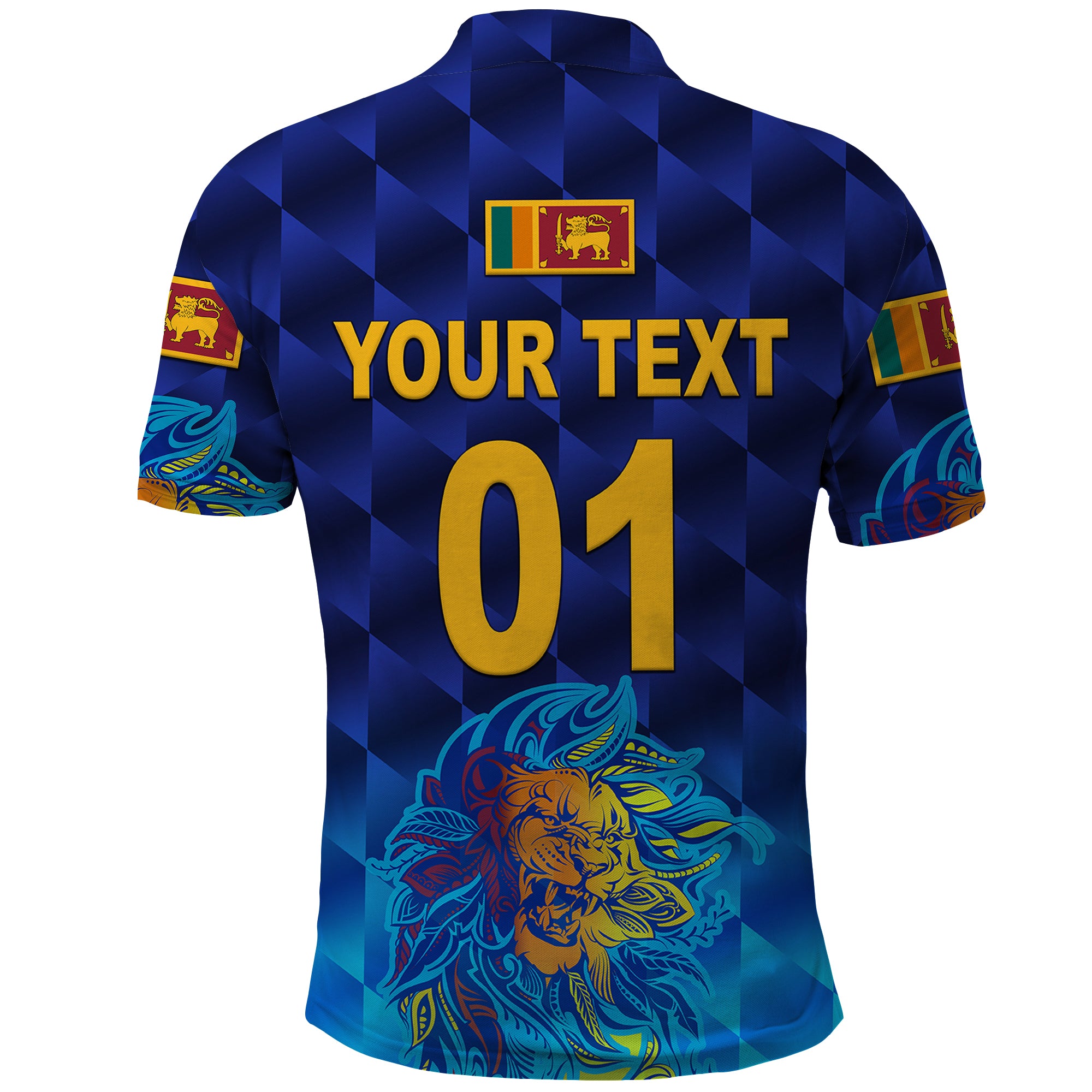 (Custom Personalised) Sri Lanka Cricket Polo Shirt The Lions Pride Version - Blue - Vibe Hoodie Shop