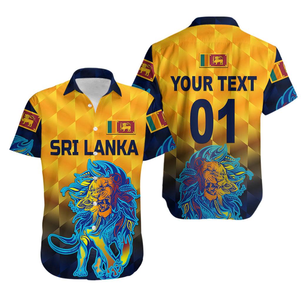 (Custom Personalised) Sri Lanka Cricket Hawaiian Shirt The Lions Pride Version - Yellow - Vibe Hoodie Shop