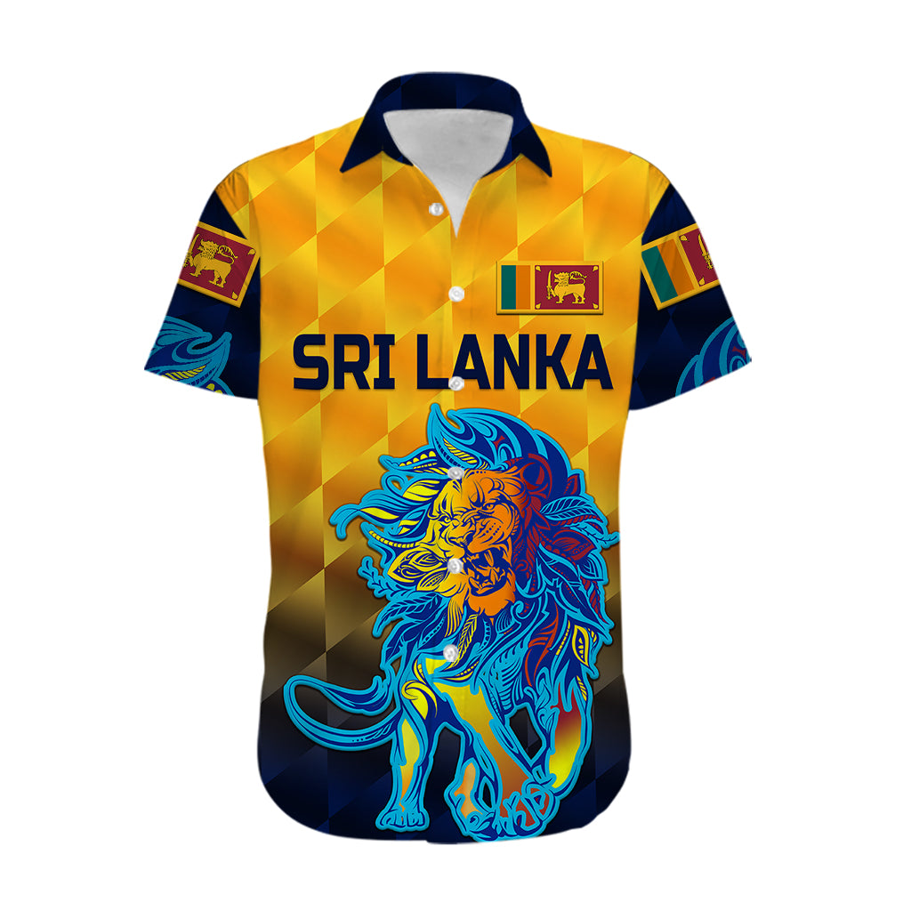 (Custom Personalised) Sri Lanka Cricket Hawaiian Shirt The Lions Pride Version - Yellow - Vibe Hoodie Shop