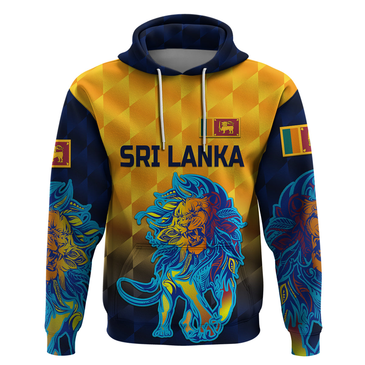 (Custom Personalised) Sri Lanka Cricket Hoodie The Lions Pride Version - Yellow LT8 - Vibe Hoodie Shop