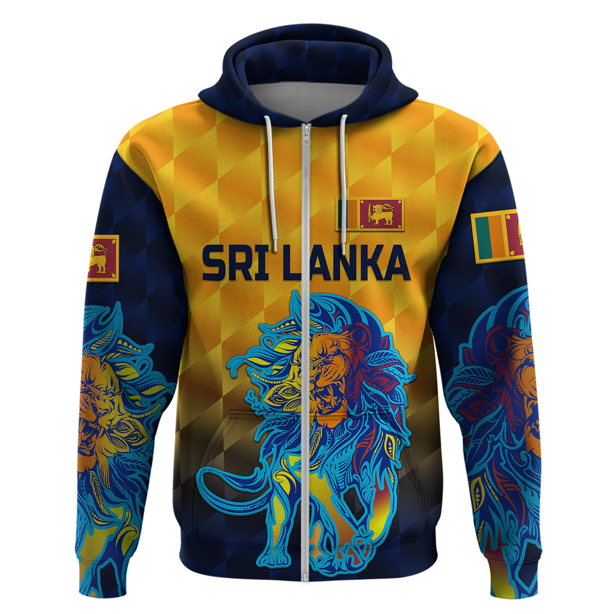 (Custom Personalised) Sri Lanka Cricket Hoodie The Lions Pride Version - Yellow LT8 - Vibe Hoodie Shop