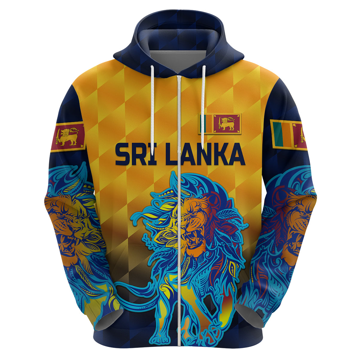 (Custom Personalised) Sri Lanka Cricket Hoodie The Lions Pride Version - Yellow LT8 - Vibe Hoodie Shop