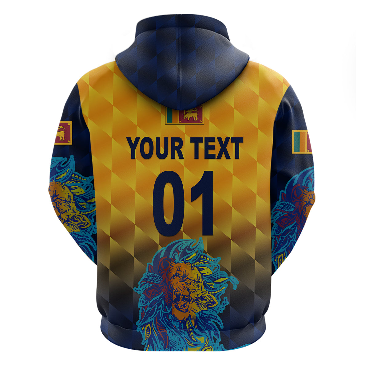 (Custom Personalised) Sri Lanka Cricket Hoodie The Lions Pride Version - Yellow LT8 - Vibe Hoodie Shop