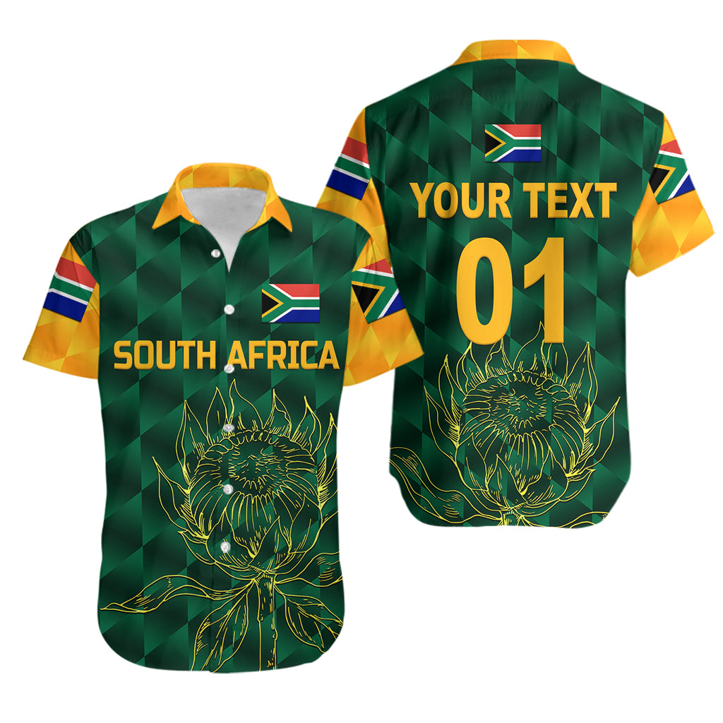 (Custom Personalised) South Africa Proteas Cricket Hawaiian Shirt Simple - Green - Vibe Hoodie Shop