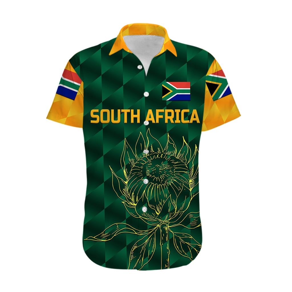 (Custom Personalised) South Africa Proteas Cricket Hawaiian Shirt Simple - Green - Vibe Hoodie Shop