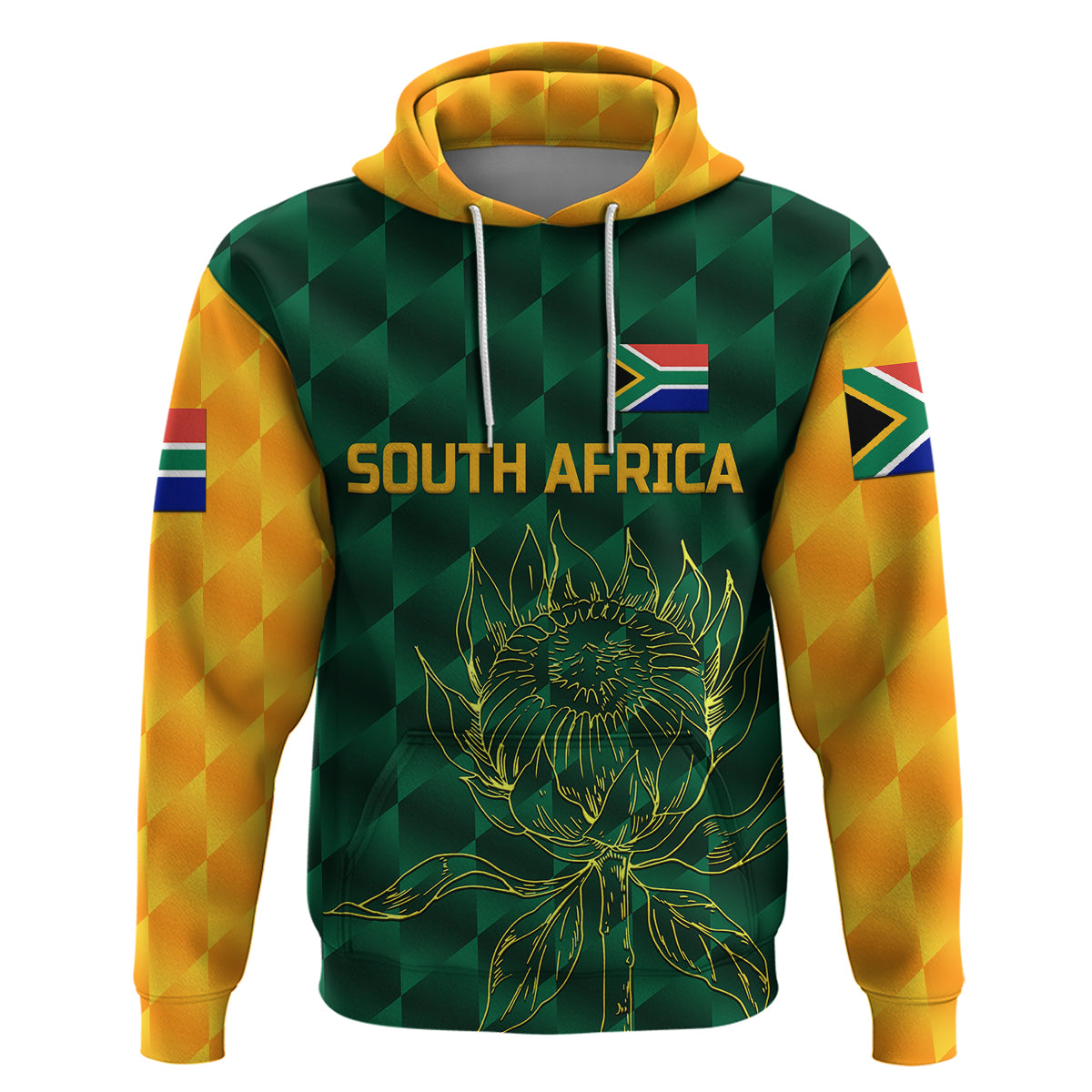 (Custom Personalised) South Africa Proteas Cricket Hoodie Simple - Green LT8 - Vibe Hoodie Shop