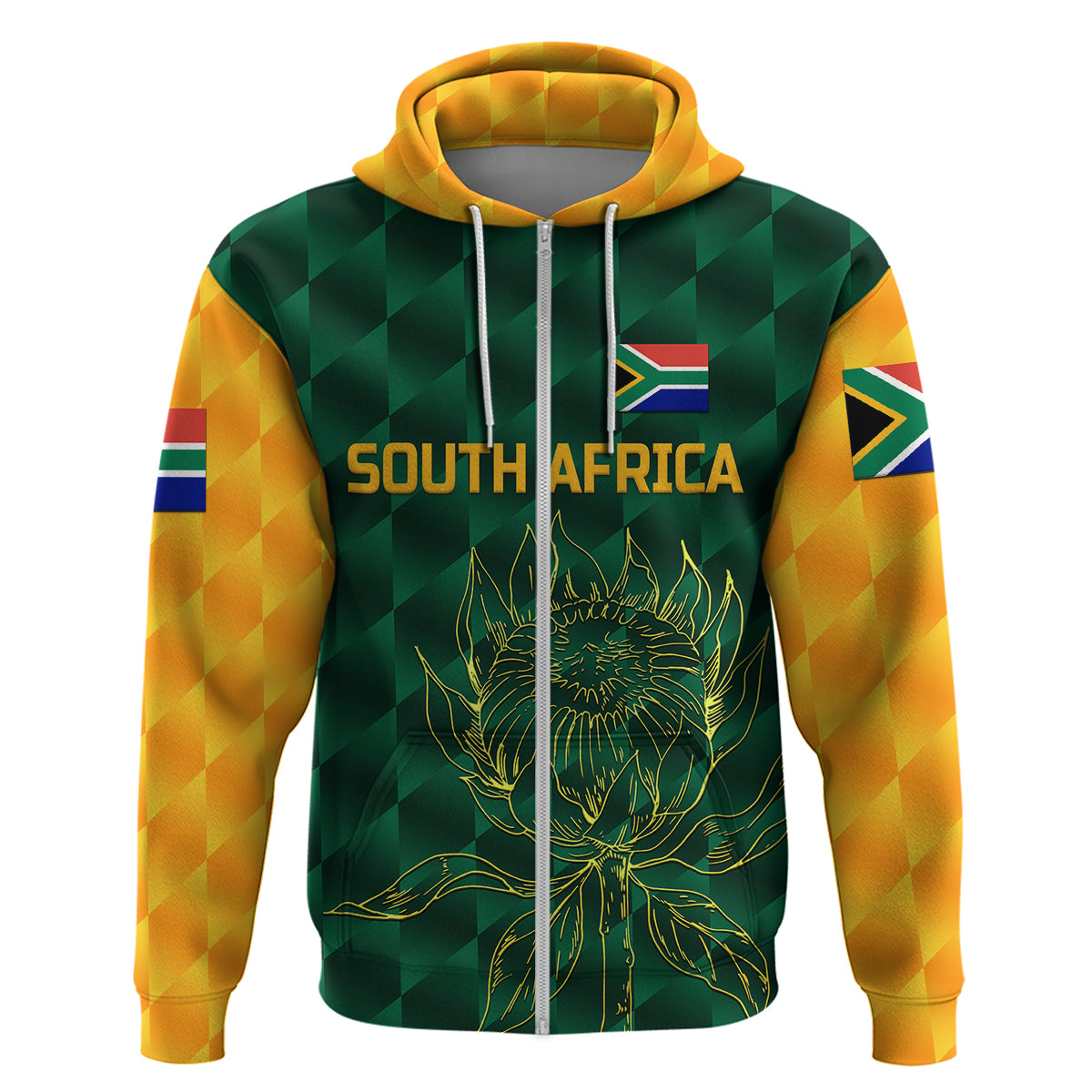 (Custom Personalised) South Africa Proteas Cricket Hoodie Simple - Green LT8 - Vibe Hoodie Shop
