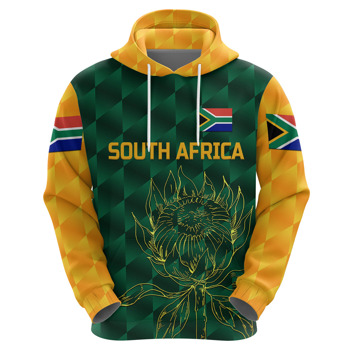 (Custom Personalised) South Africa Proteas Cricket Hoodie Simple - Green LT8 - Vibe Hoodie Shop