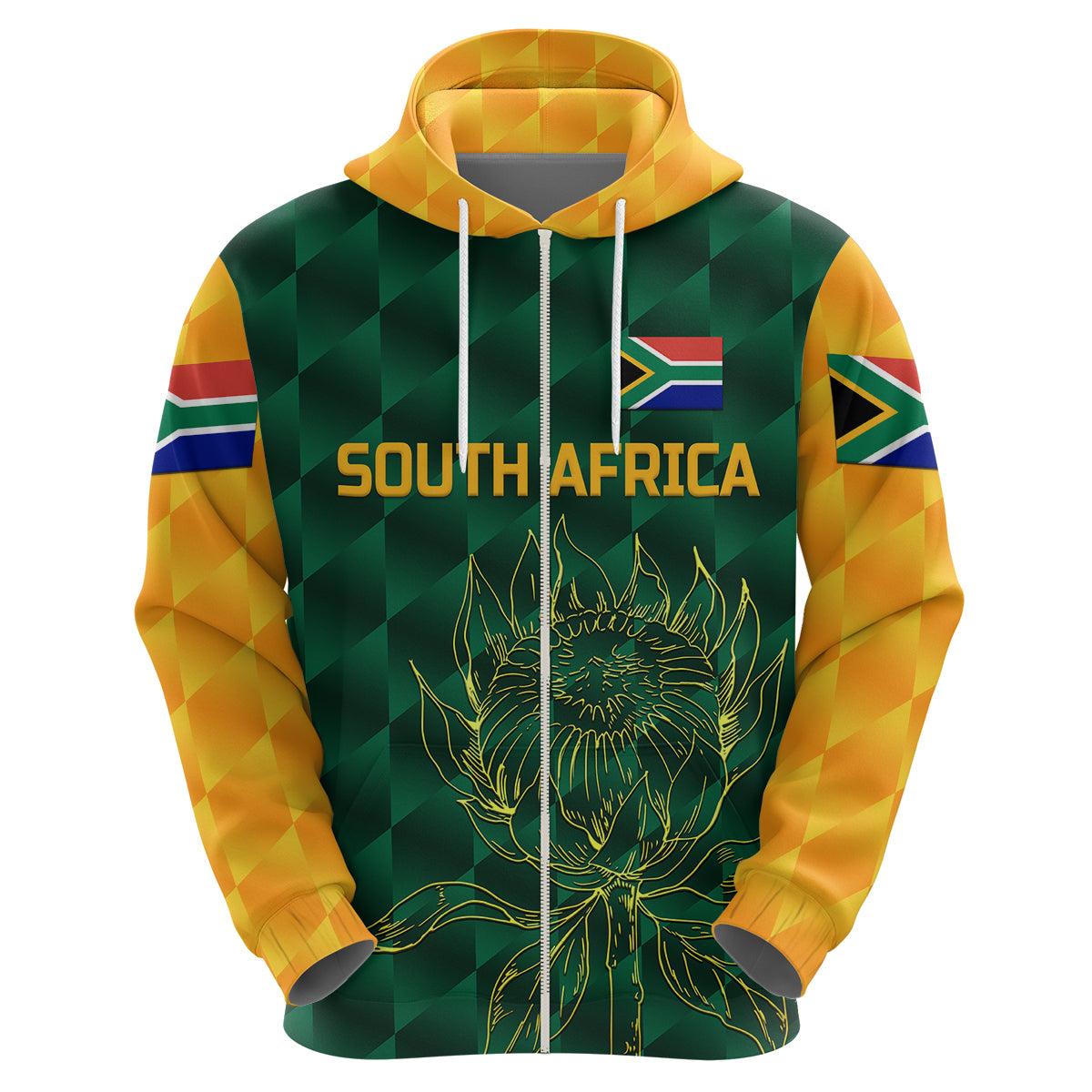 (Custom Personalised) South Africa Proteas Cricket Hoodie Simple - Green LT8 - Vibe Hoodie Shop