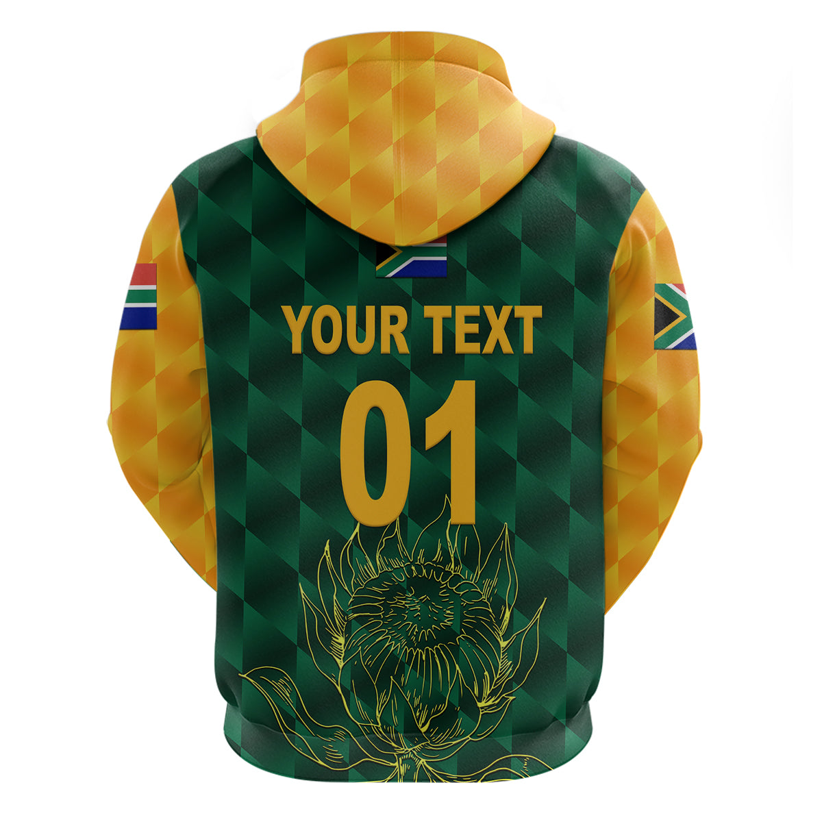 (Custom Personalised) South Africa Proteas Cricket Hoodie Simple - Green LT8 - Vibe Hoodie Shop