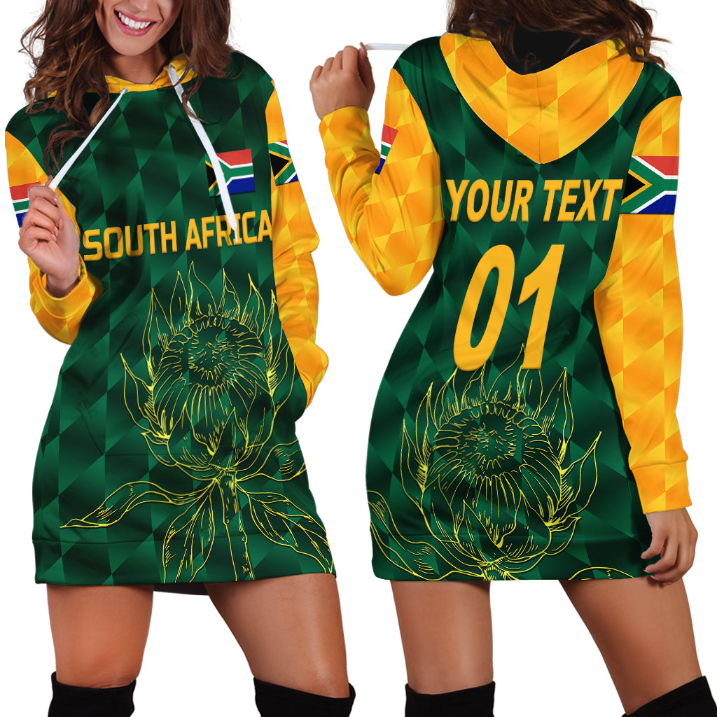 (Custom Personalised) South Africa Proteas Cricket Hoodie Dress Simple - Green - Vibe Hoodie Shop