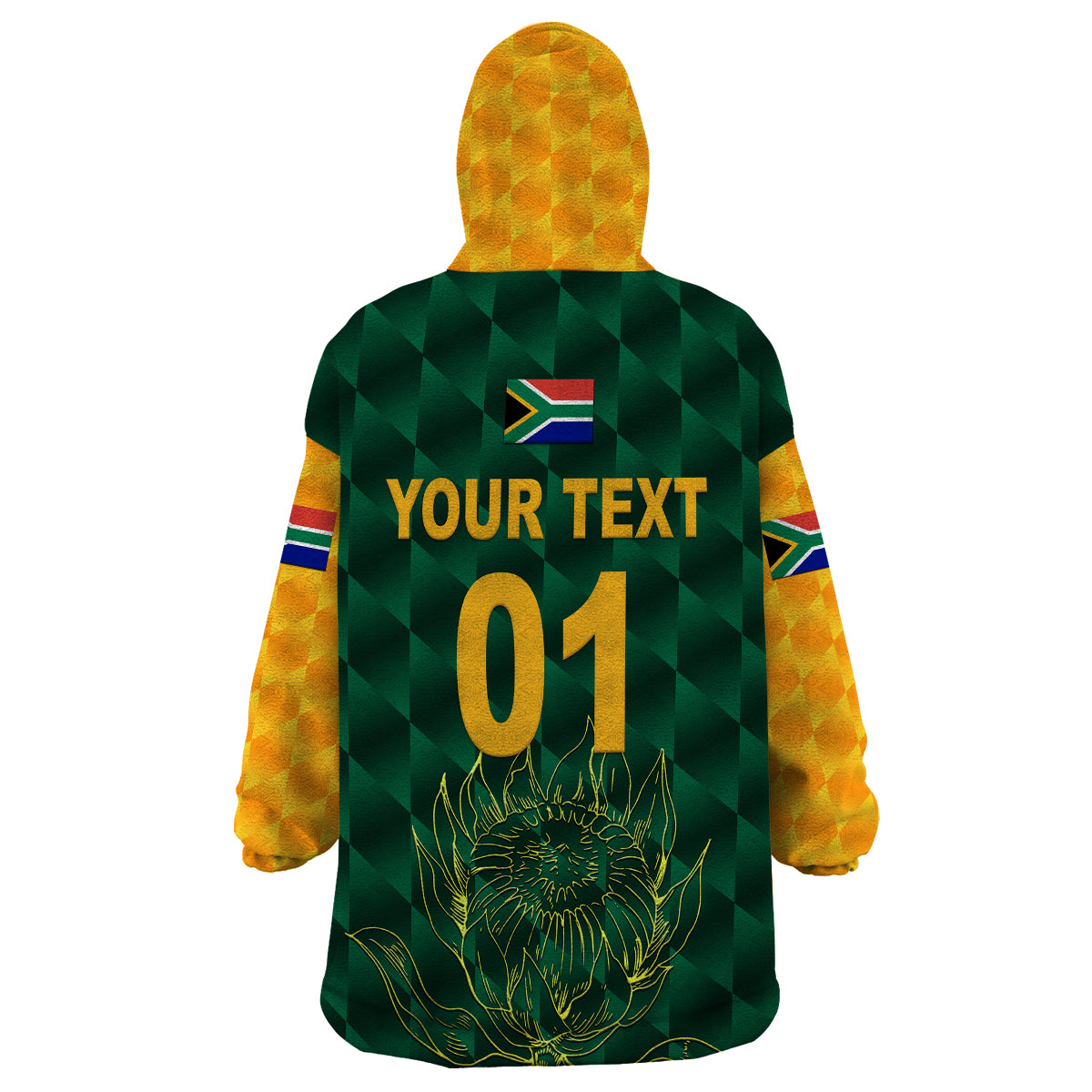 (Custom Personalised) South Africa Proteas Cricket Wearable Blanket Hoodie Simple - Green - Vibe Hoodie Shop