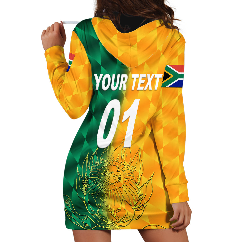 (Custom Personalised) South Africa Proteas Cricket Hoodie Dress Simple - Yellow - Vibe Hoodie Shop