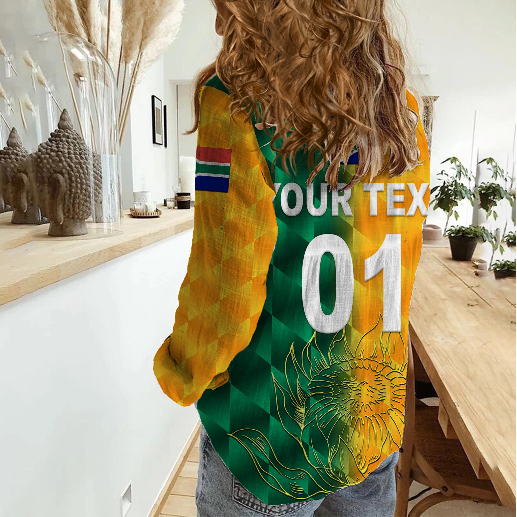 (Custom Personalised) South Africa Proteas Cricket Women Casual Shirt Simple - Yellow - Vibe Hoodie Shop
