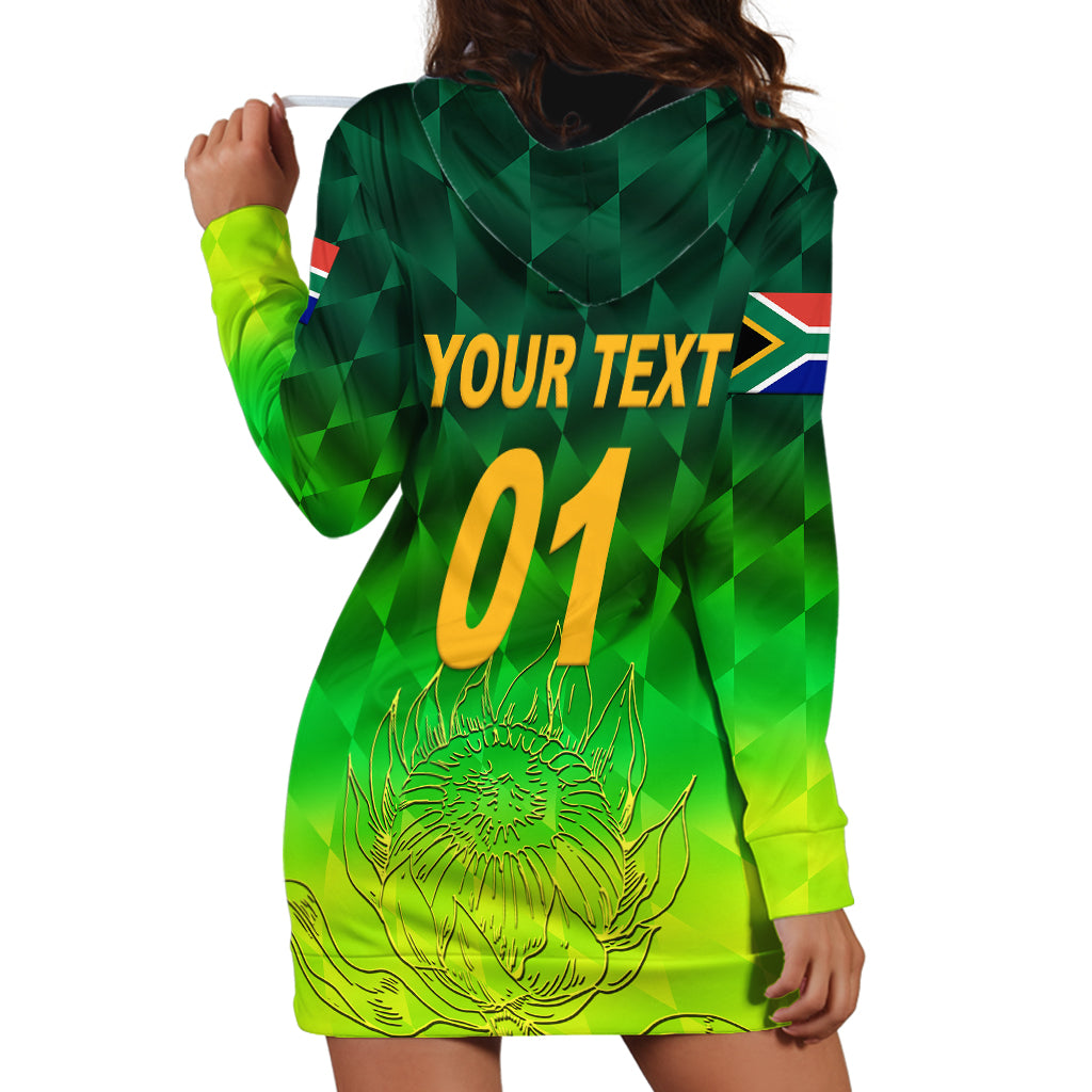 (Custom Personalised) South Africa Proteas Cricket Hoodie Dress Simple - Gradient Green - Vibe Hoodie Shop