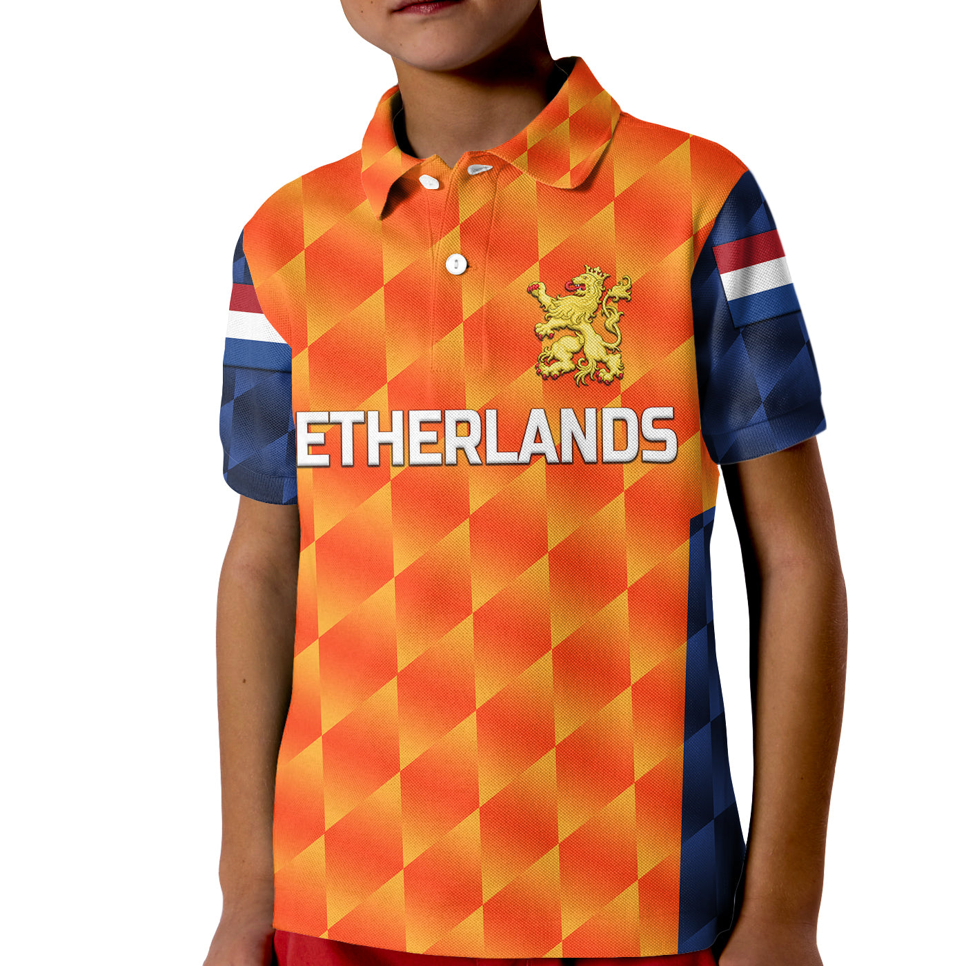 (Custom Personalised) Netherlands Cricket Dutch Lion Kid Polo Shirt Unique Orange - Vibe Hoodie Shop